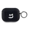 Karl Lagerfeld для Airpods Pro чехол PU Saffiano Monogram with ring NFT Metal Head Choupette Black