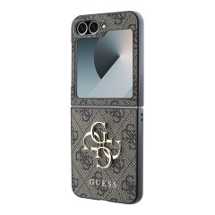 Guess для Galaxy Z Flip 6 чехол PU кожа 4G Big metal logo Brown