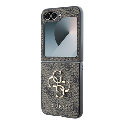 Guess для Galaxy Z Flip 6 чехол PU кожа 4G Big metal logo Brown