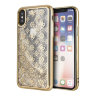 Чехол Guess Glitter 4G Peony Hard для iPhone X/XS, золотой