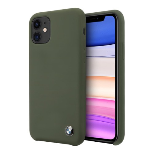 Чехол BMW Signature Liquid Silicone для iPhone 11, зеленый