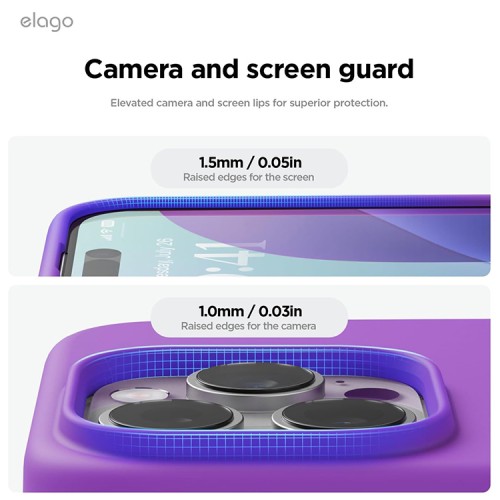 Elago для iPhone 16 Pro Max чехол Soft silicone (Liquid) Neon Purple