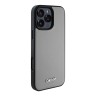 DKNY для iPhone 16 Pro чехол PU Grained leather Metal logo Hard Grey (MagSafe)