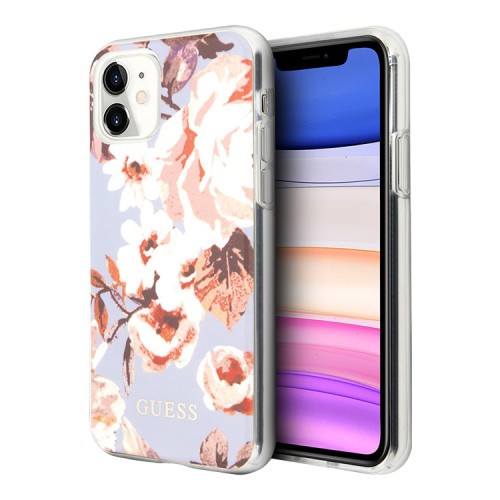 Чехол Guess Flower Hard Shiny N.2 Lilac для iPhone 11