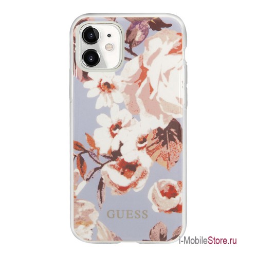 Чехол Guess Flower Hard Shiny N.2 Lilac для iPhone 11