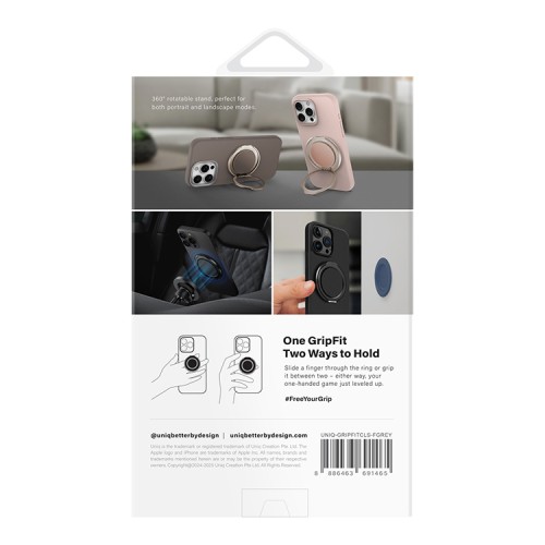 Uniq магнитный держатель GripFit Classic 360 Magnetic Mount & Kickstand Grey