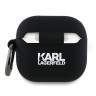 Karl Lagerfeld для Airpods 4 чехол Silicone case with ring NFT Karl & Choupette Black