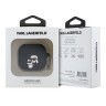 Karl Lagerfeld для Airpods 4 чехол Silicone case with ring NFT Karl & Choupette Black
