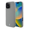 BMW для iPhone 16 Pro чехол Signature PU Full Wrapped Metal logo & Camera Hard Grey (MagSafe)