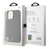 BMW для iPhone 16 Pro чехол Signature PU Full Wrapped Metal logo & Camera Hard Grey (MagSafe)