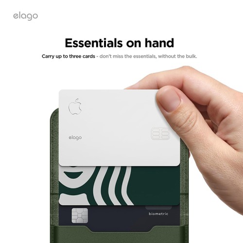 Elago магнитный бумажник MagSafe Card Pocket PU Leather Dark Green