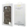 Guess для iPhone 16e чехол PU 4G with Round Patch Metal logo Hard Brown (MagSafe)