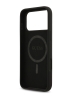 Guess для iPhone 17 Pro чехол Liquid silicone Gold metal logo Hard Black (MagSafe)