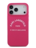 Karl Lagerfeld для iPhone 17 Pro Max чехол Liquid silicone RSG logo Hard Fuchsia (MagSafe)