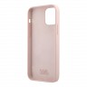 Чехол Karl Lagerfeld Liquid silicone Stack logo Hard для iPhone 12 | 12 Pro, розовый