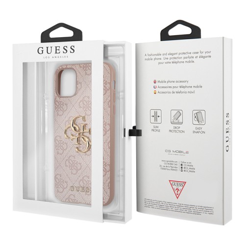 Чехол Guess 4G Big metal logo Hard для iPhone 11 | XR, розовый