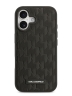 Karl Lagerfeld для iPhone 17 чехол PU Saffiano Monogram Metal Plate logo Hard Black (MagSafe)