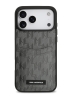 Karl Lagerfeld для iPhone 17 Pro Max чехол PU Saffiano Monogram with Cardslot Hard Silver