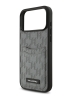 Karl Lagerfeld для iPhone 17 Pro Max чехол PU Saffiano Monogram with Cardslot Hard Silver