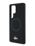 Lacoste для Galaxy S25 Ultra чехол Liquid silicone Silver Croc Metal logo Hard Black (MagSafe)