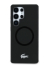 Lacoste для Galaxy S25 Ultra чехол Liquid silicone Silver Croc Metal logo Hard Black (MagSafe)