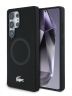 Lacoste для Galaxy S25 Ultra чехол Liquid silicone Silver Croc Metal logo Hard Black (MagSafe)