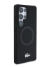Lacoste для Galaxy S25 Ultra чехол Liquid silicone Silver Croc Metal logo Hard Black (MagSafe)