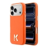 Karl Lagerfeld для iPhone 17 Pro Max чехол PU Full Wrapped K HEAD Metal logo & Cam Hard Orange (MagSafe)