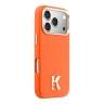 Karl Lagerfeld для iPhone 17 Pro Max чехол PU Full Wrapped K HEAD Metal logo & Cam Hard Orange (MagSafe)