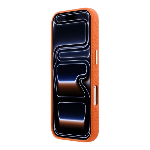 Karl Lagerfeld для iPhone 17 Pro Max чехол PU Full Wrapped K HEAD Metal logo & Cam Hard Orange (MagSafe)