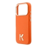 Karl Lagerfeld для iPhone 17 Pro Max чехол PU Full Wrapped K HEAD Metal logo & Cam Hard Orange (MagSafe)