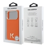 Karl Lagerfeld для iPhone 17 Pro Max чехол PU Full Wrapped K HEAD Metal logo & Cam Hard Orange (MagSafe)