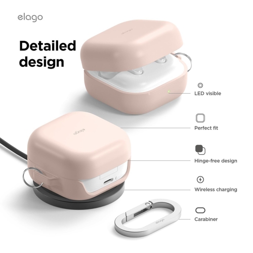 Elago для Galaxy Buds 4/4 Pro чехол Silicone Hang case Sand Pink