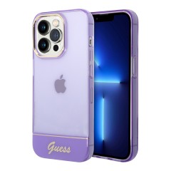 Чехол Guess Translucent w Electroplated camera Hard для iPhone 14 Pro, фиолетовый