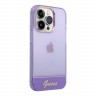 Чехол Guess Translucent w Electroplated camera Hard для iPhone 14 Pro, фиолетовый