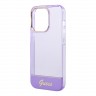 Чехол Guess Translucent w Electroplated camera Hard для iPhone 14 Pro, фиолетовый