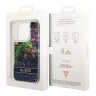 Чехол Guess Liquid glitter Flower Hard для iPhone 14 Pro, синий