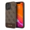 Чехол Guess PU 4G Bottom stripe Metal logo Hard для iPhone 13 Pro Max, коричневый