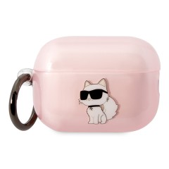 Чехол Lagerfeld TPU with ring NFT Choupette Translucent для Airpods Pro 2, розовый