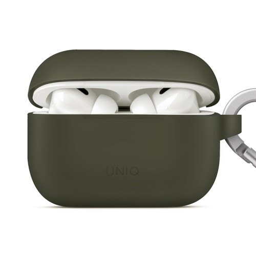 Чехол Uniq Vencer Silicone case +carabin and earstrap для AirPods Pro 2, зеленый