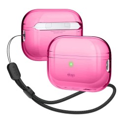 Чехол Elago Clear case with Round strap для AirPods Pro 2 (2022), Neon Hot Pink