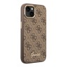 Чехол Guess PU 4G Script metal logo Hard для iPhone 14, коричневый