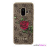 Чехол Guess Flower desire 4G Hard roses для Galaxy S9, коричневый