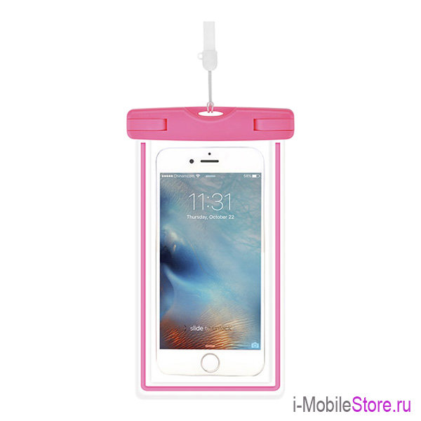 Чехол Devia для смартфонов до 5.5" Ranger Fluorescence waterproof bag, розовый