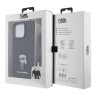 Lagerfeld для iPhone 15 Pro чехол Crossbody PU Saffiano NFT Karl Ikonik Metal Hard Black