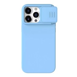 Nillkin для iPhone 15 Pro Max чехол CamShield Silky Silicone Haze Blue