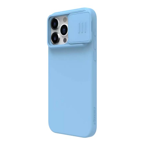 Nillkin для iPhone 15 Pro Max чехол CamShield Silky Silicone Haze Blue