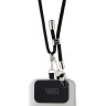 Karl Lagerfeld шнурок на шею для телефона Crossbody Nylon cord + NFT Karl Ikonik metal charm Black