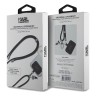 Karl Lagerfeld шнурок на шею для телефона Crossbody Nylon cord + NFT Karl Ikonik metal charm Black