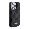 Guess для iPhone 15 Pro Max чехол PU Quilted with Script metal logo Hard Black
